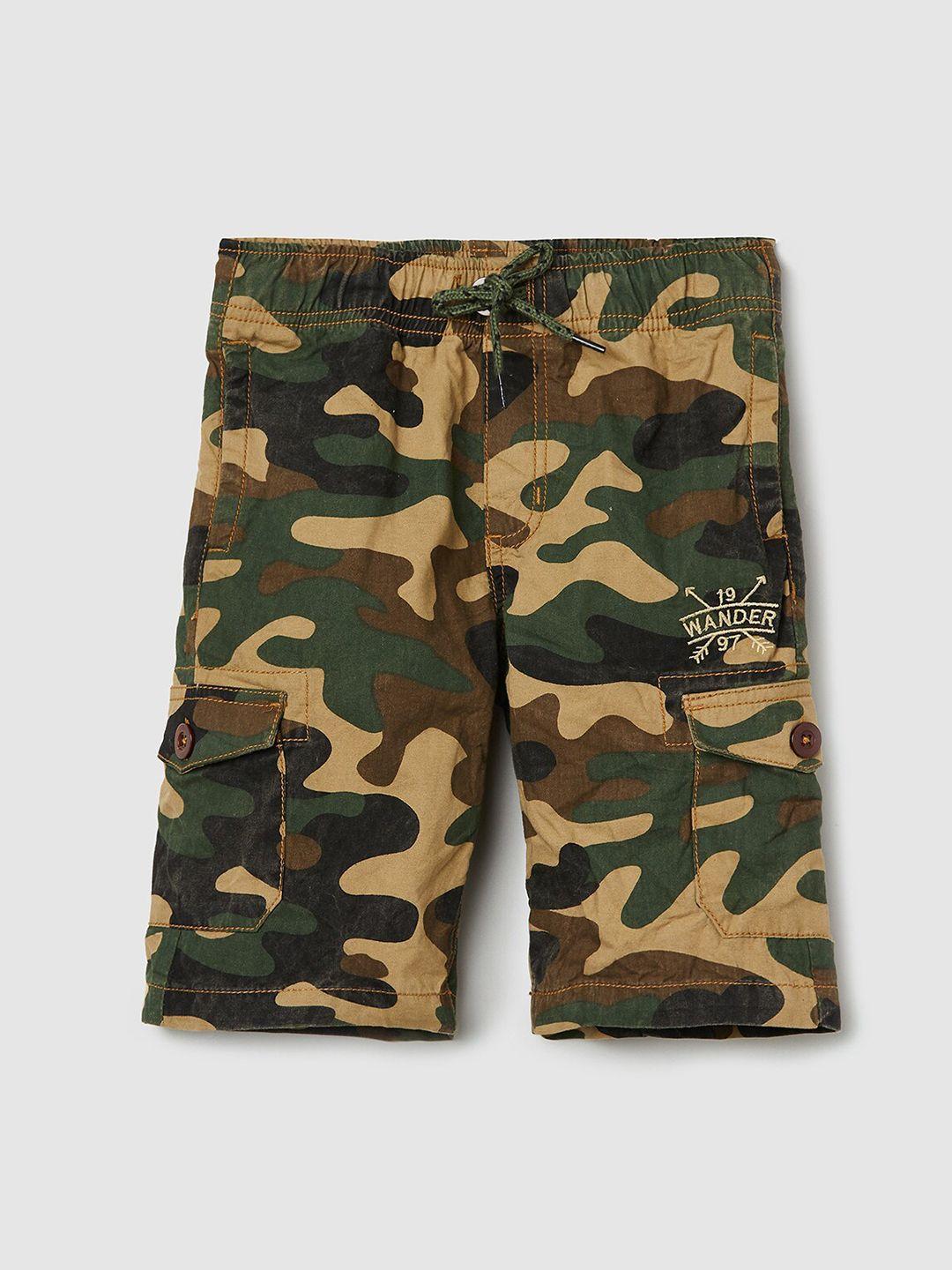 max-boys-khaki-camouflage-printed-shorts