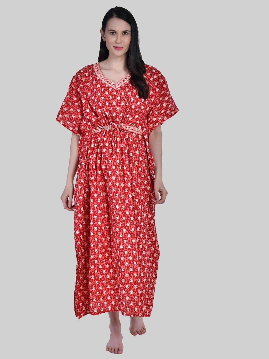 shararat-red-printed-maxi-nightdress