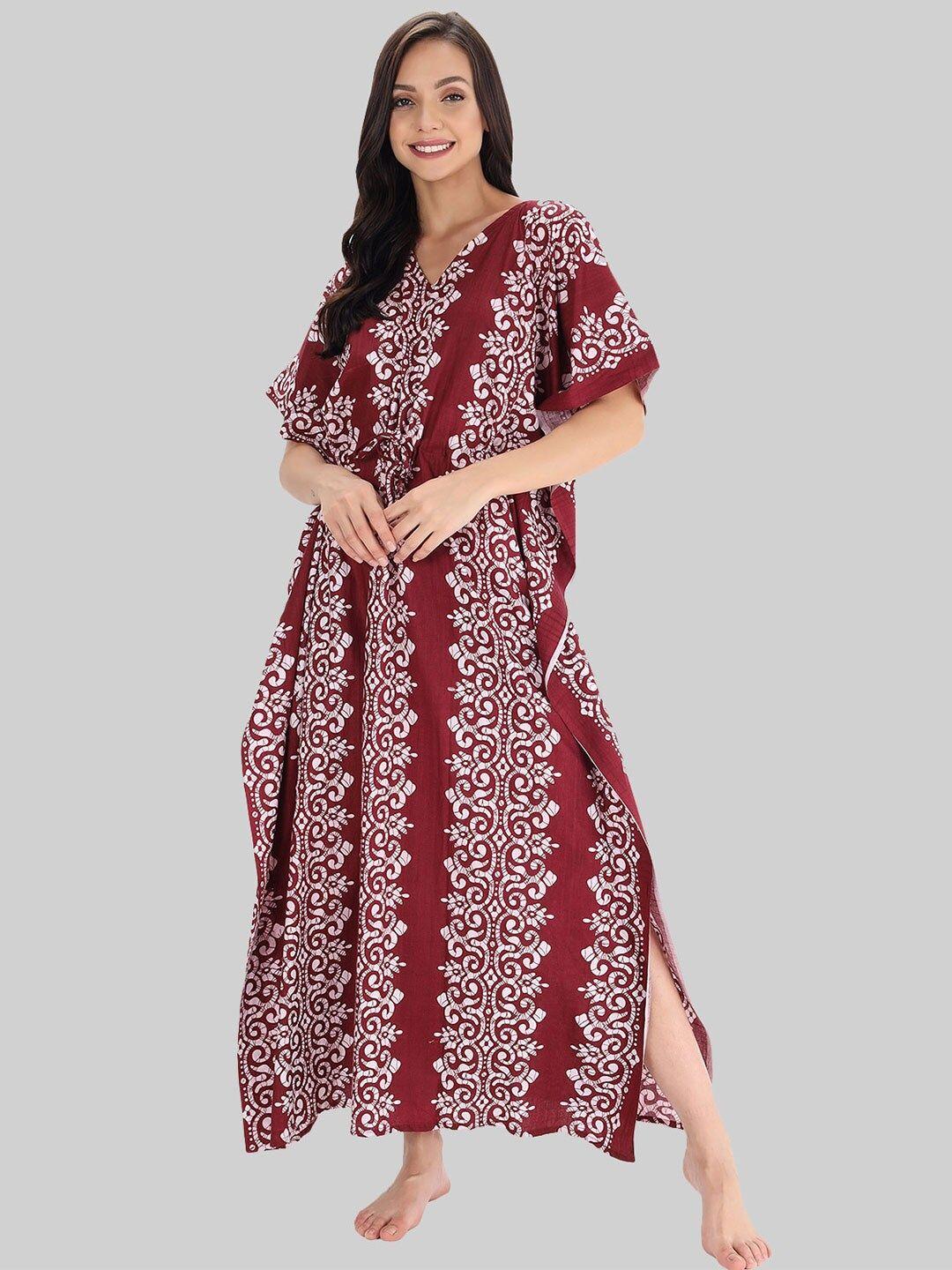 shararat-women's-cotton-kaftan-nighty/night-dress/night-gown---free-size-(brown)