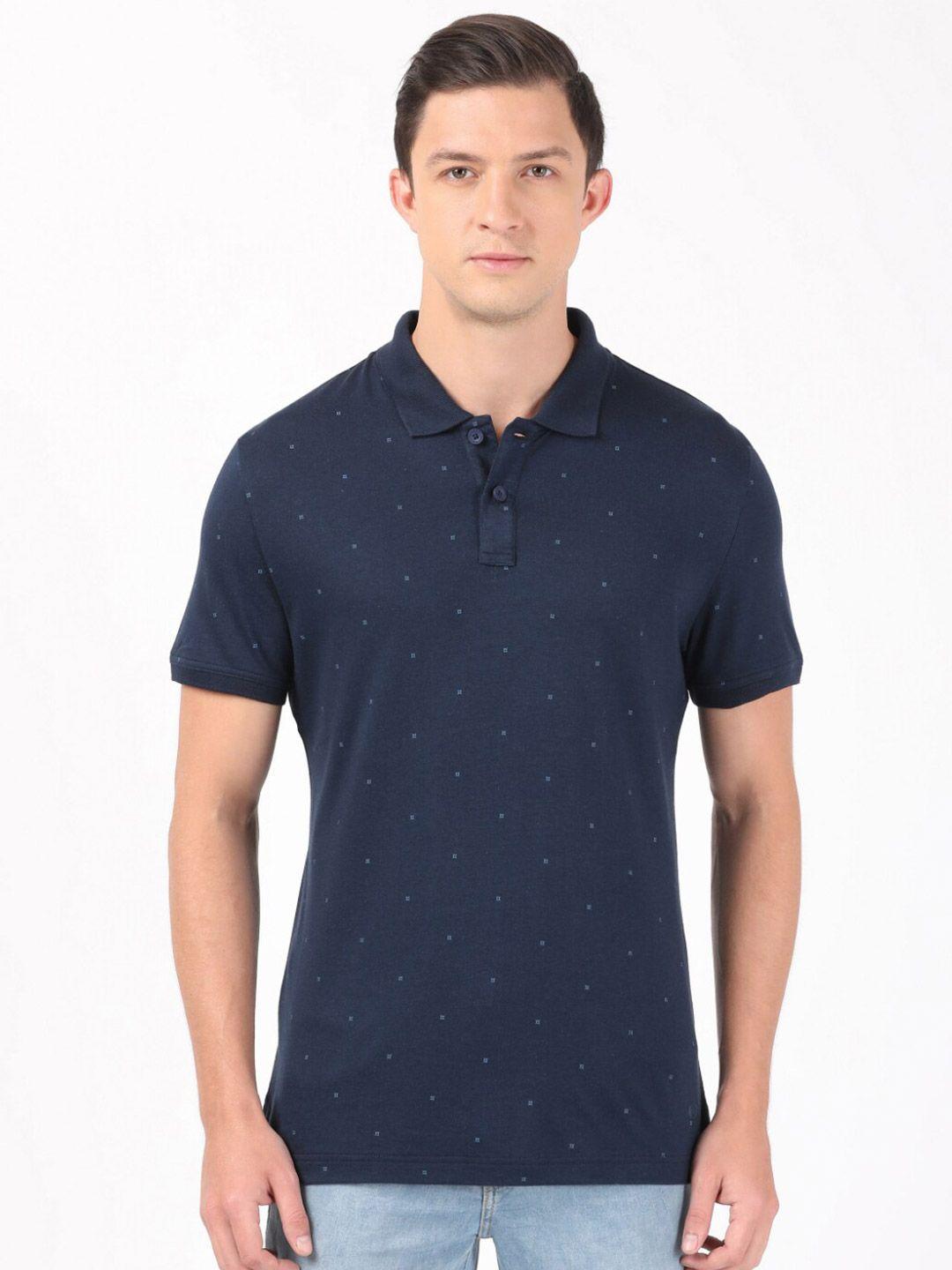 jockey-men-blue-printed-polo-collar-t-shirt