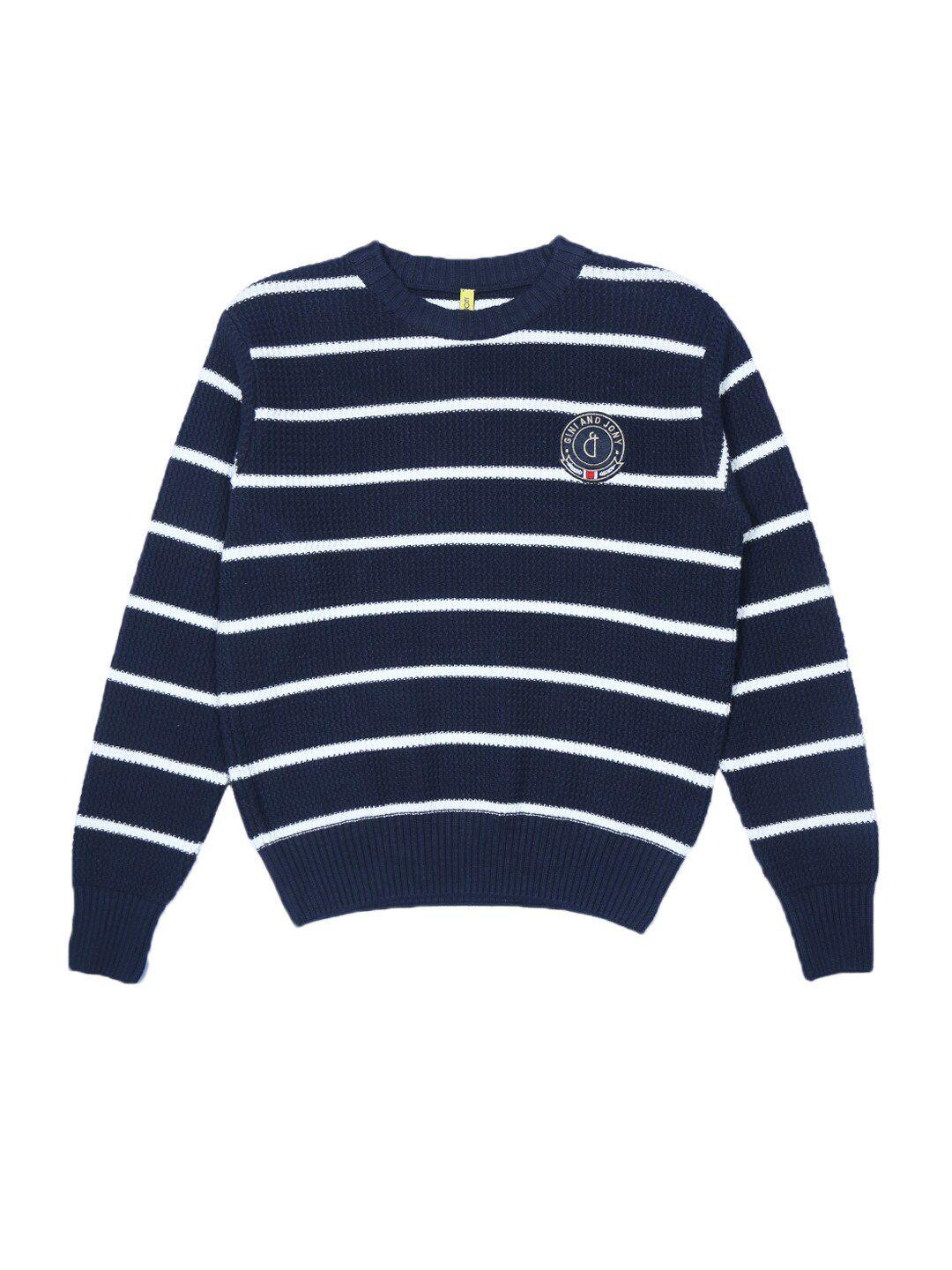 gini-and-jony-boys-navy-blue-&-white-striped-pullover-sweaters