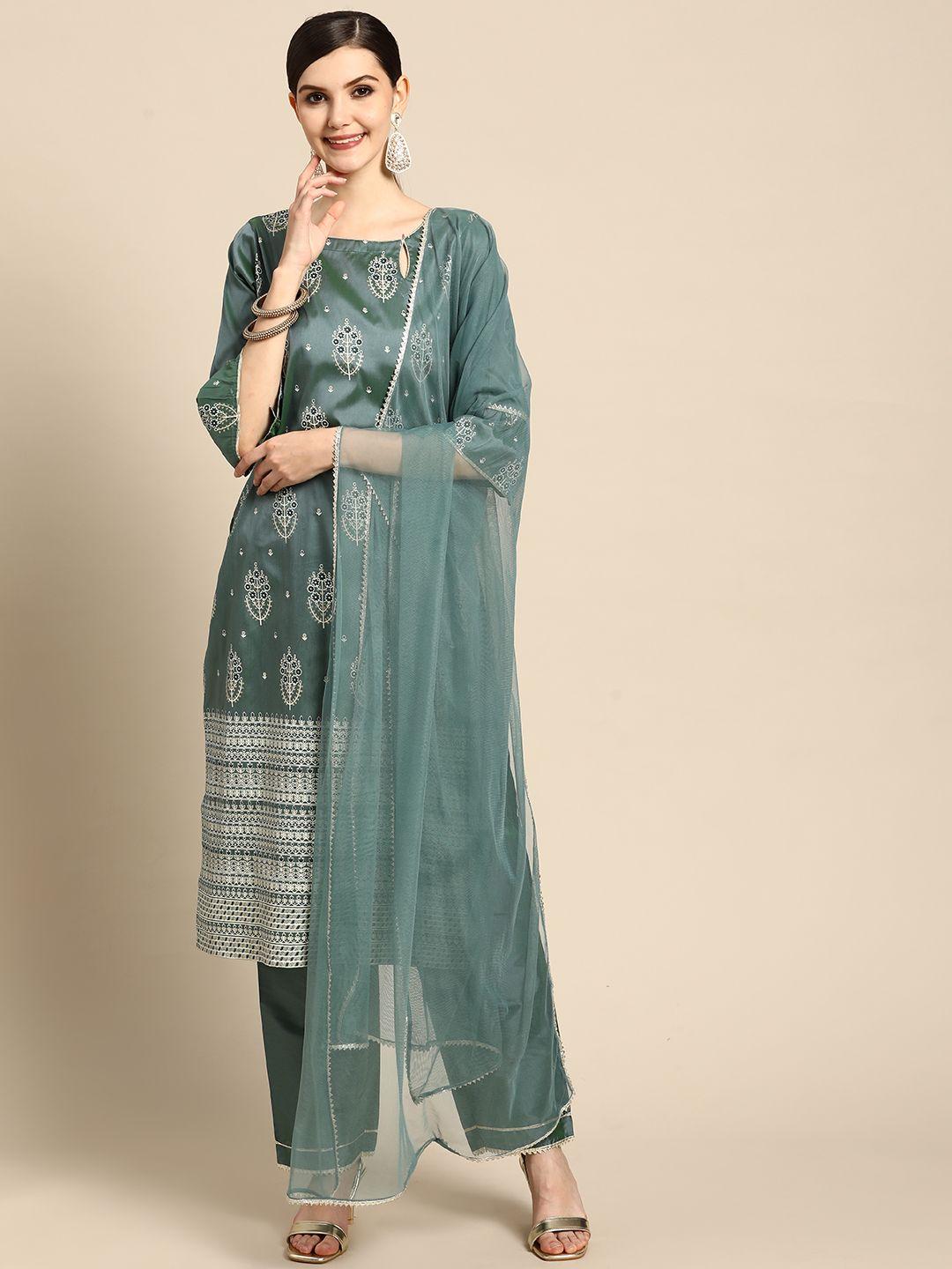 gerua-women-grey-floral-printed-kurta-with-trousers-&-with-dupatta