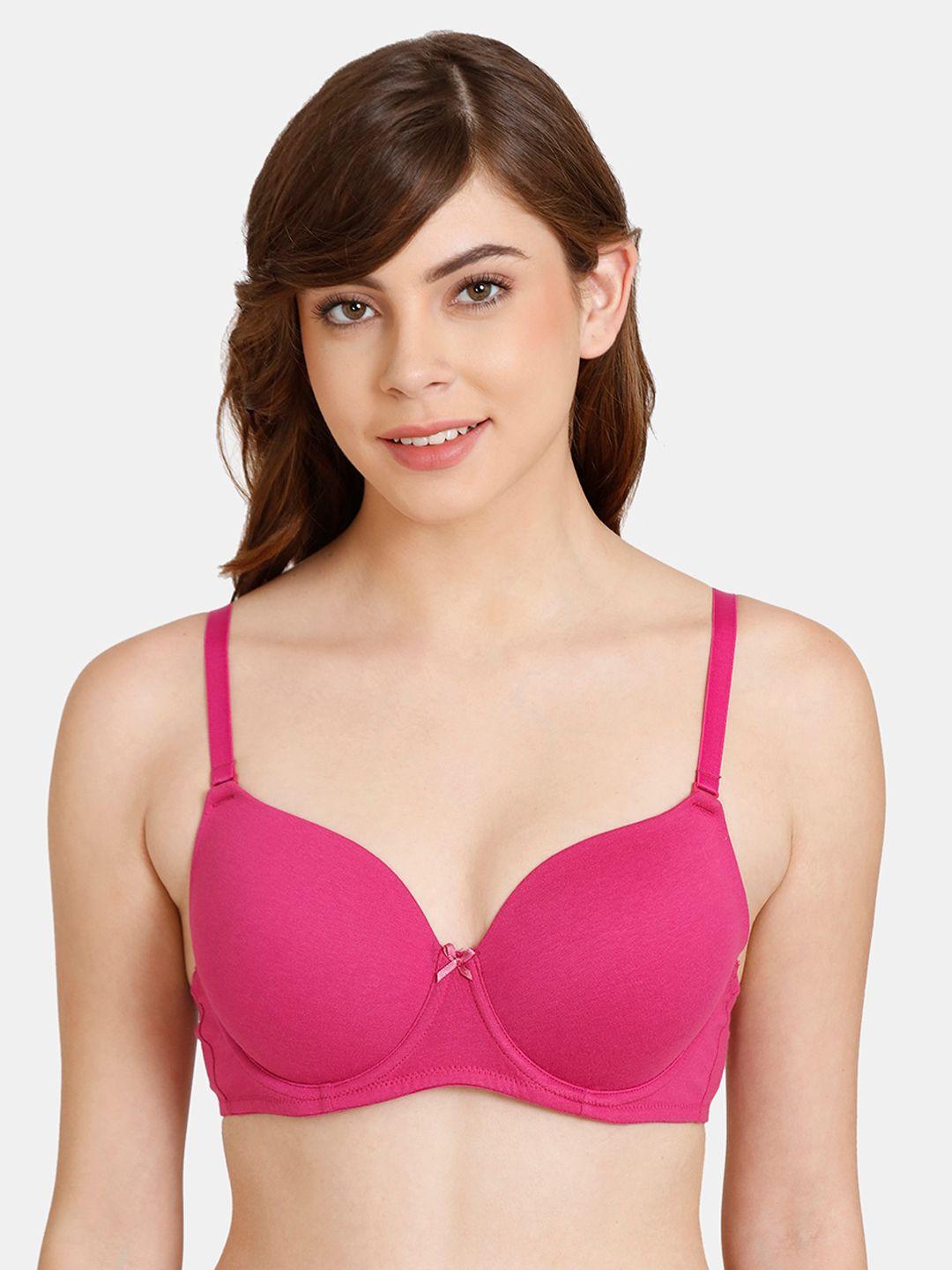 rosaline-by-zivame-pink-heavily-padded-bra