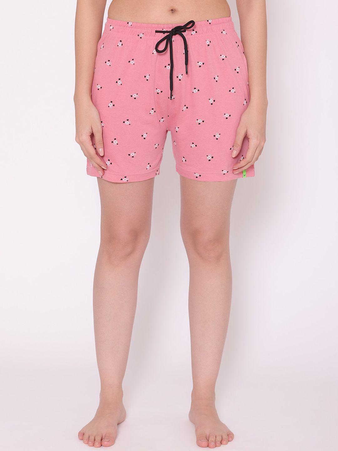tittli-women-pink-printed-lounge-shorts