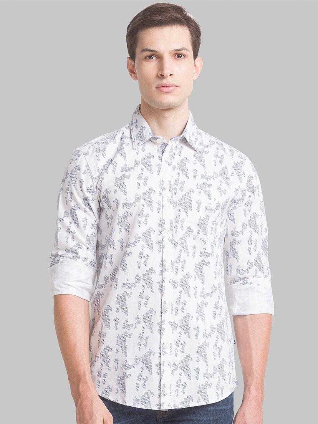 parx-men-white-slim-fit-printed-pure-cotton-casual-shirt