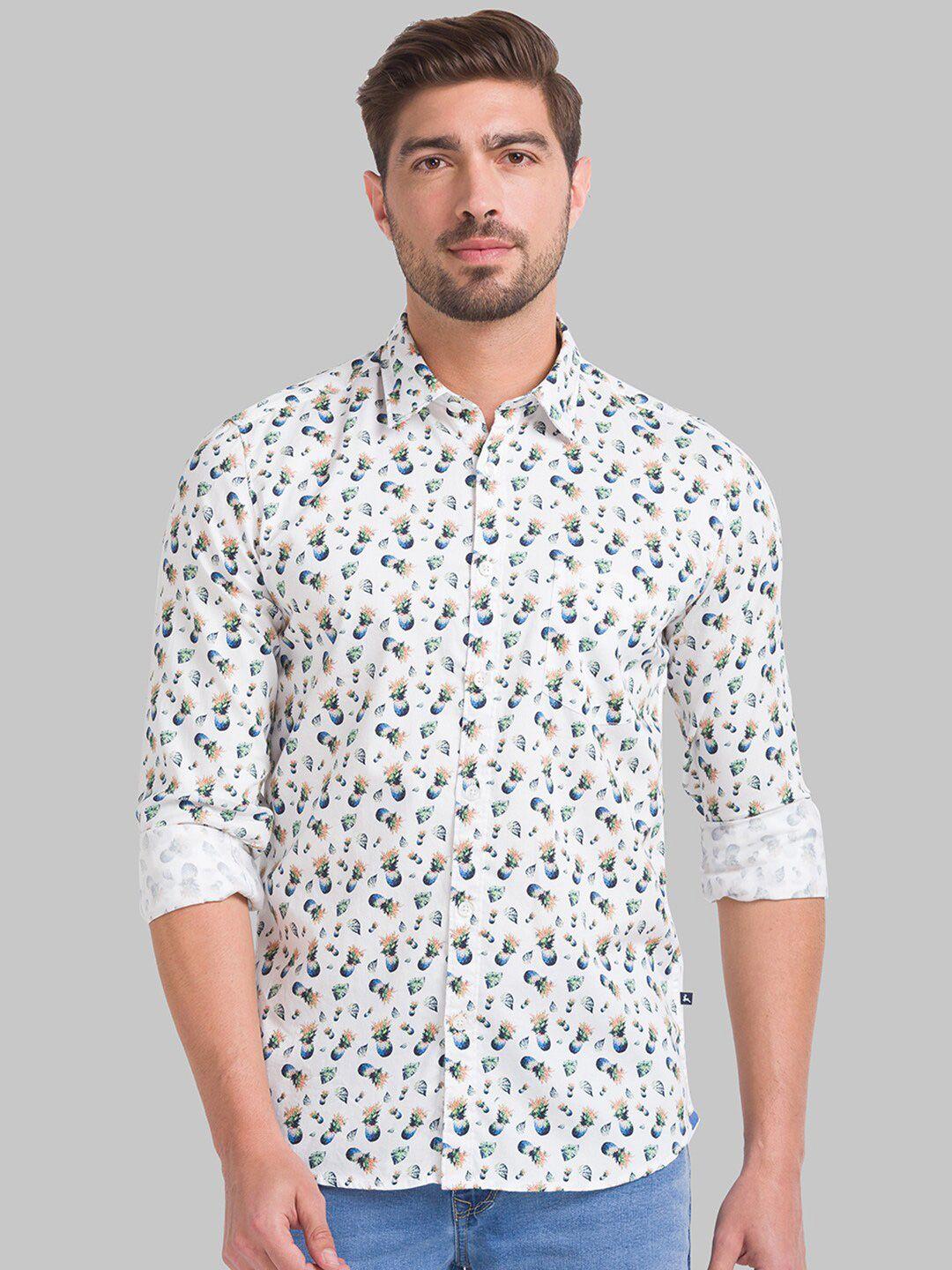 parx-men-white-slim-fit-floral-printed-casual-shirt