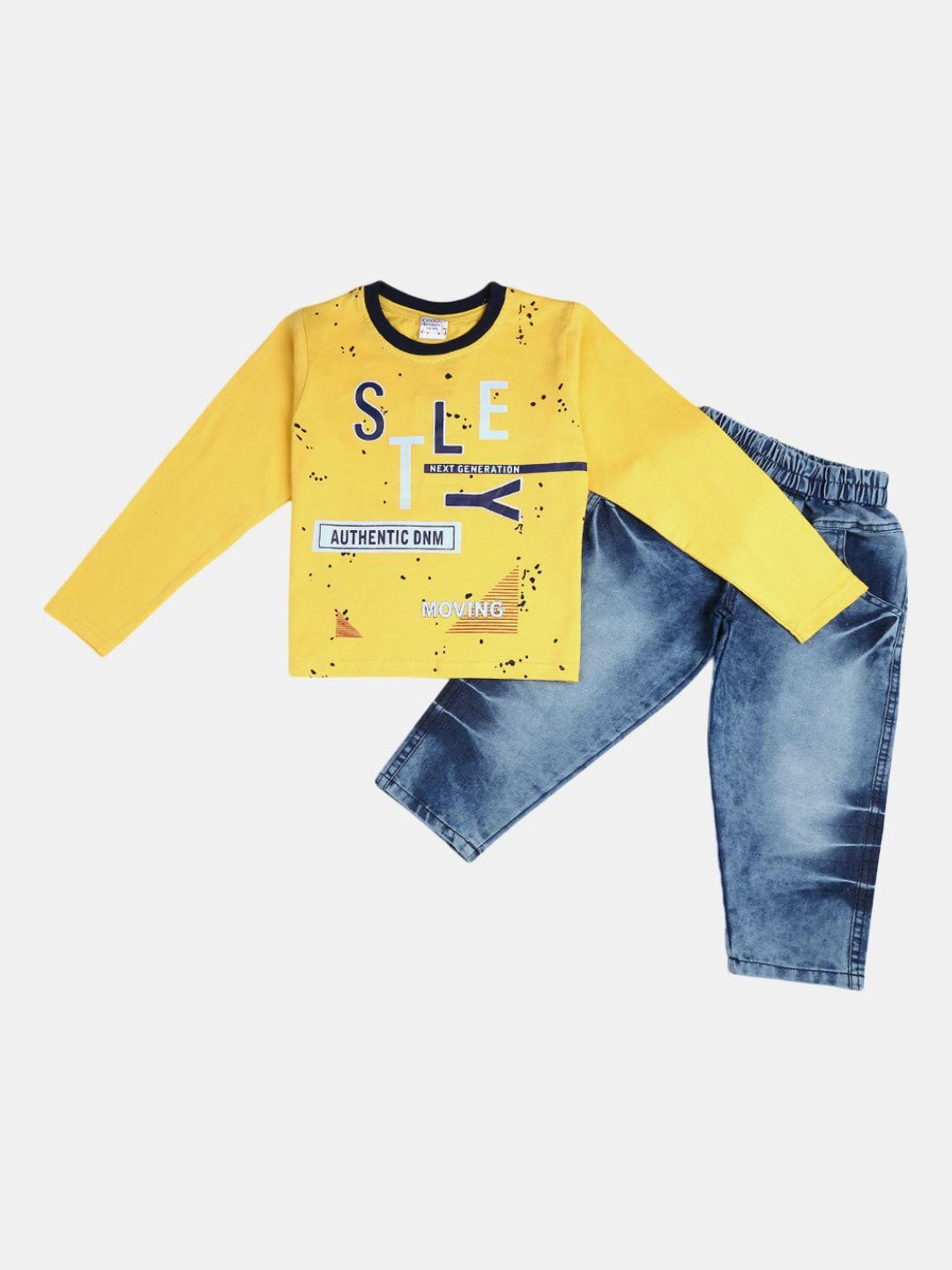 v-mart-boys-yellow-printed-t-shirt-with-denim-trousers