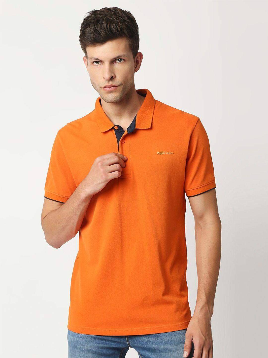 pepe-jeans-men-orange-polo-collar-t-shirt