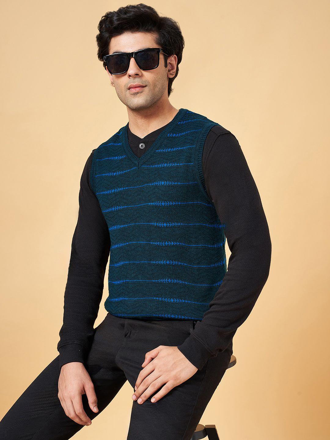 byford-by-pantaloons-men-teal-striped-sleeveless-sweater
