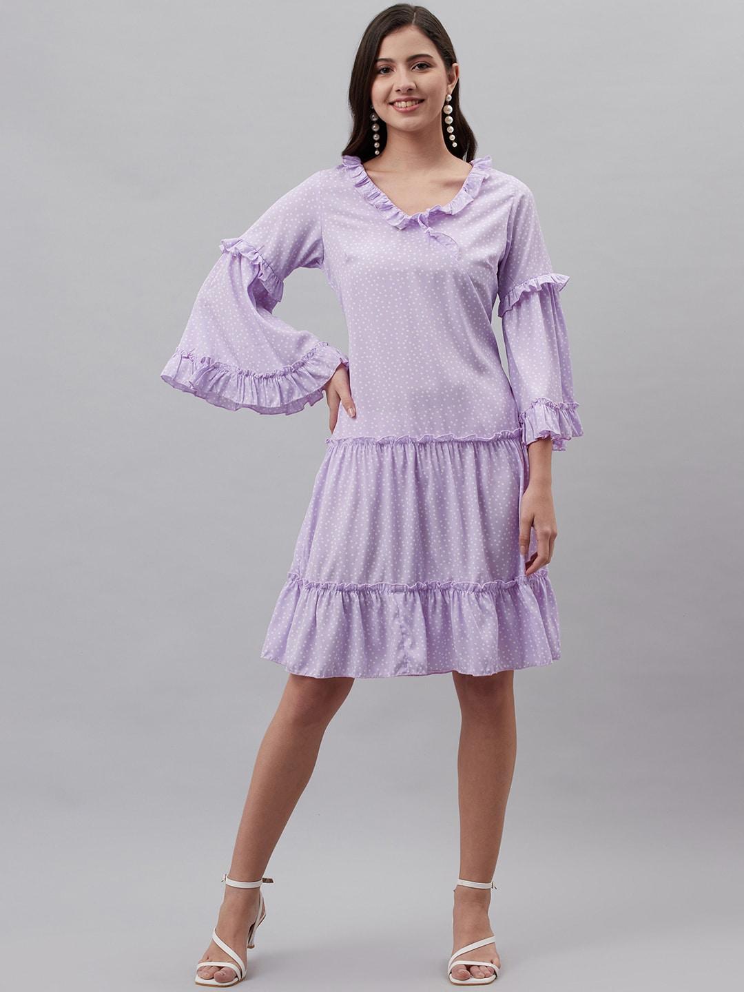pluss-lavender-polka-dots-print-a-line-dress