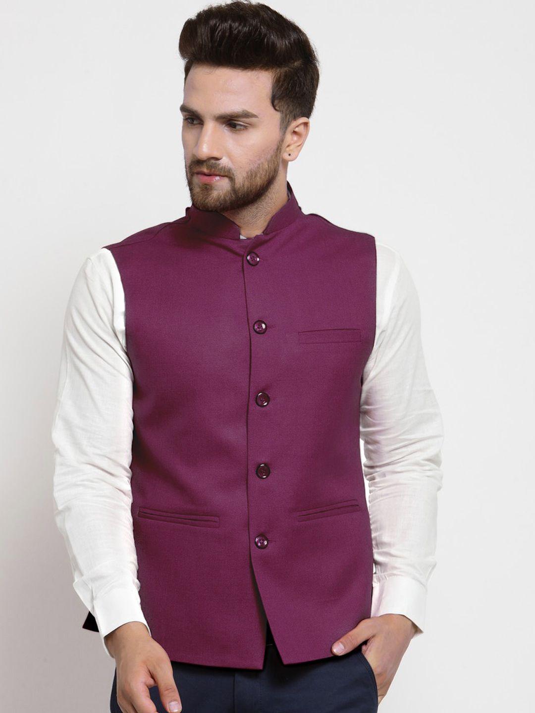 treemoda-men-purple-solid-woven-nehru-jackets