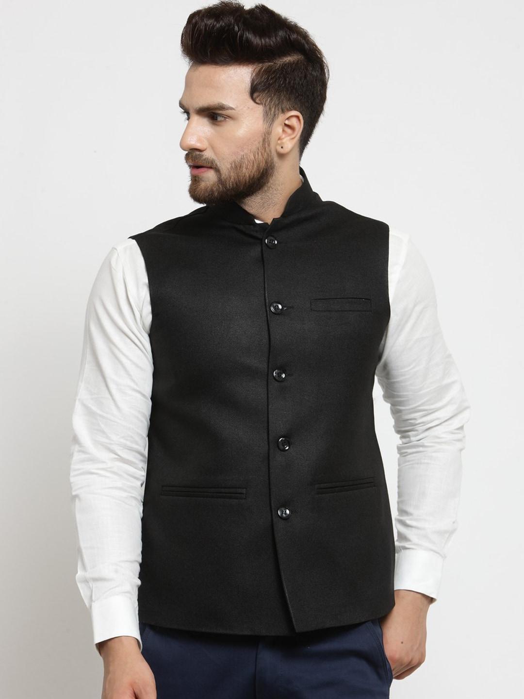 treemoda-men-black-solid-woven-nehru-jackets