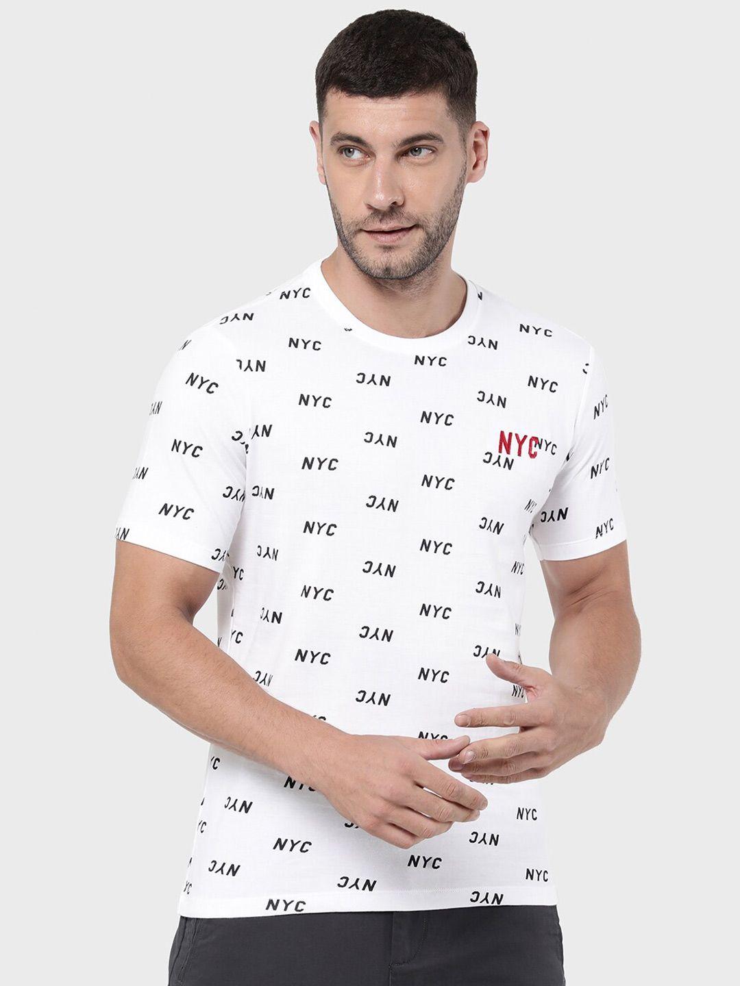 r&b-men-regular-fit-white-printed-monochrome-t-shirt