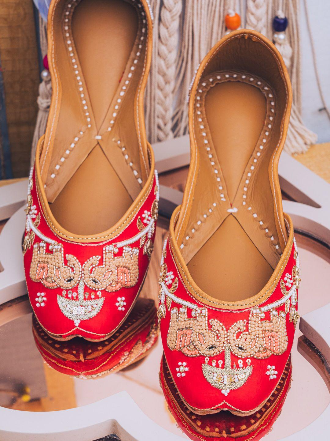 nr-by-nidhi-rathi-women-red-embellished-leather-ethnic-flats