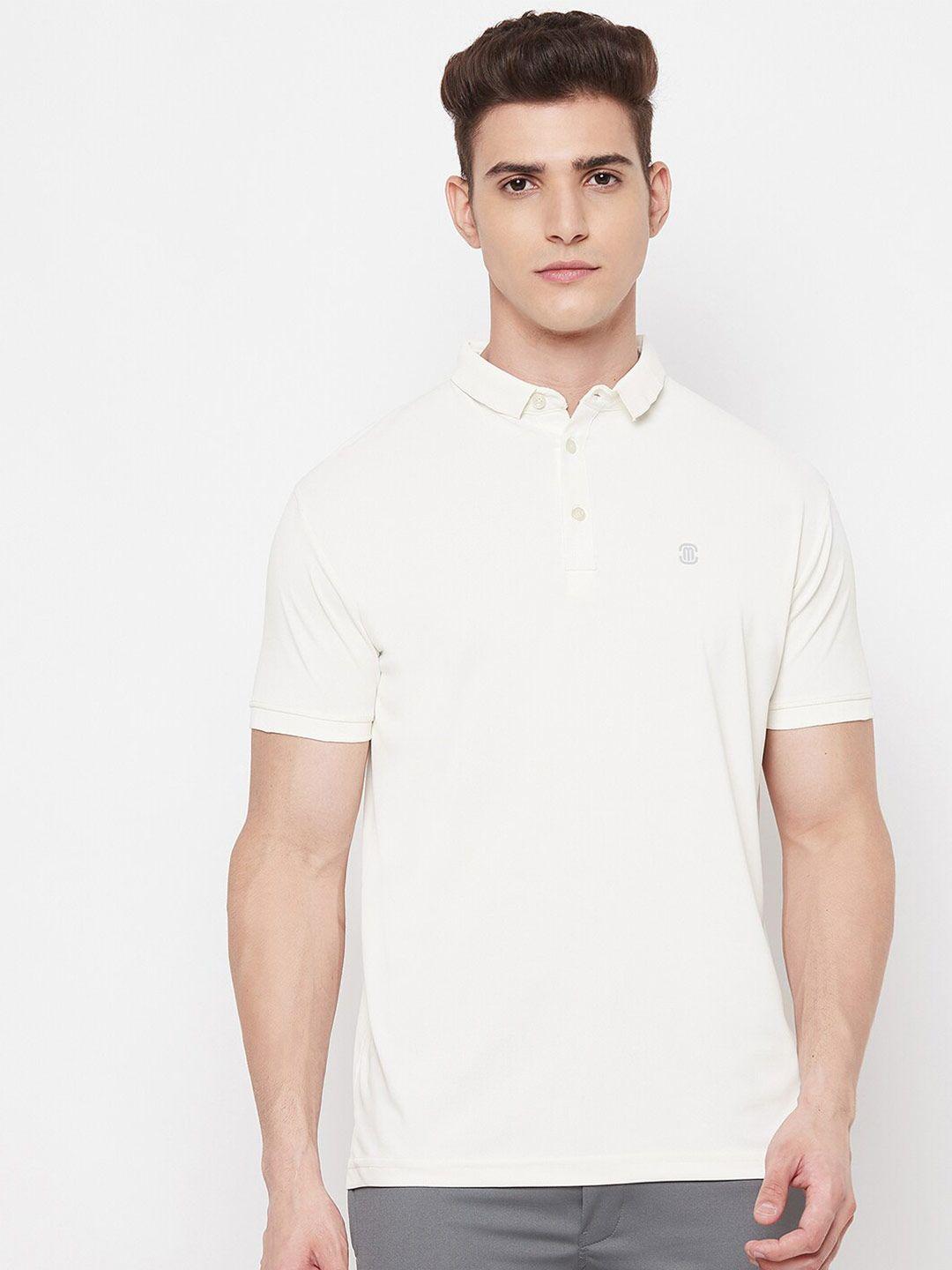mozafia-men-off-white-polo-collar-slim-fit-t-shirt