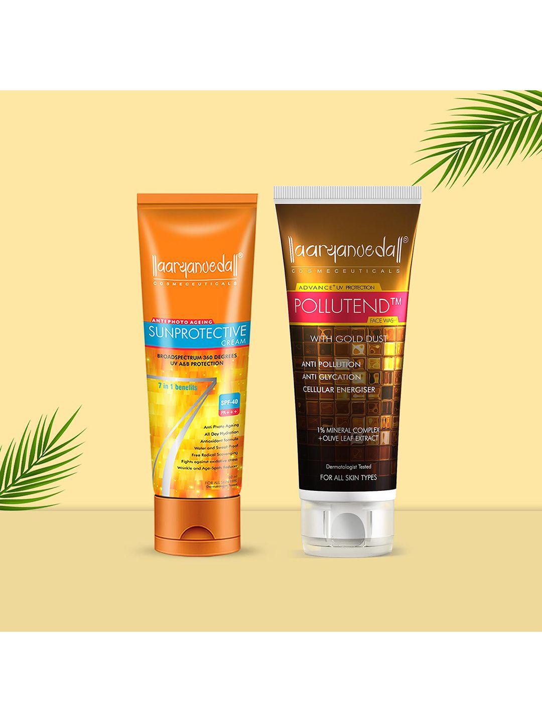 aryanveda-sunscreen-spf-40-pa+++-with-pollutend-face-wash-for-sunprotective-120g-each