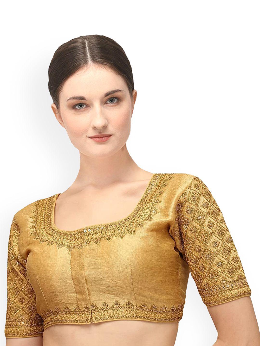 sumaira-tex-beige-&-gold-coloured-embroidered-saree-blouse