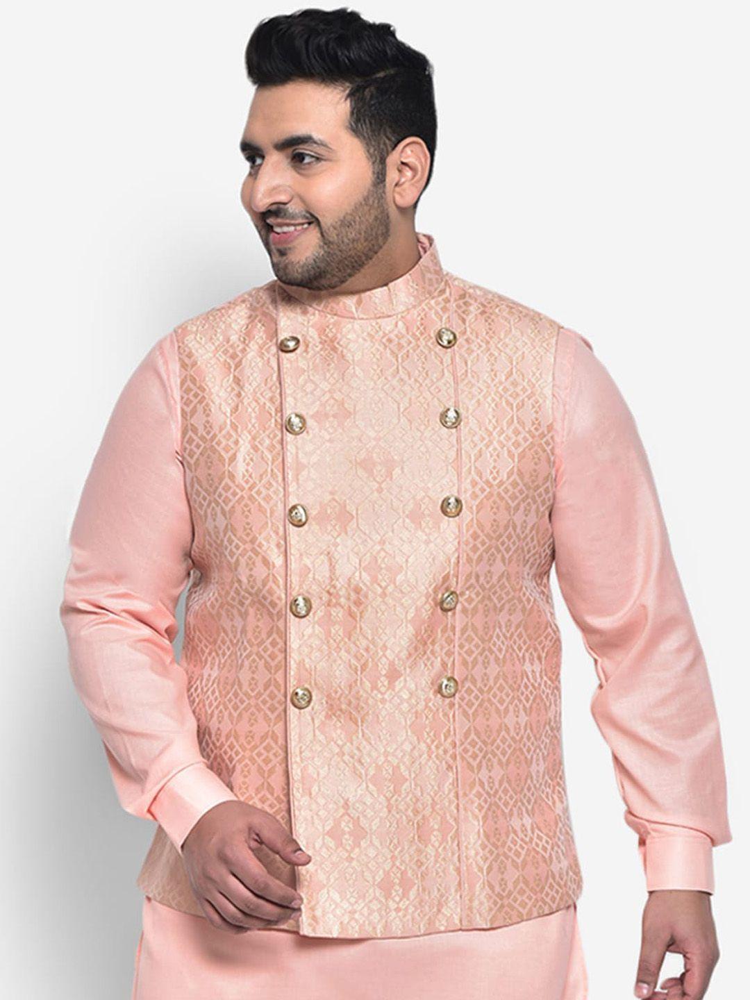 kisah-plus-men-peach-coloured-printed-woven-nehru-jackets