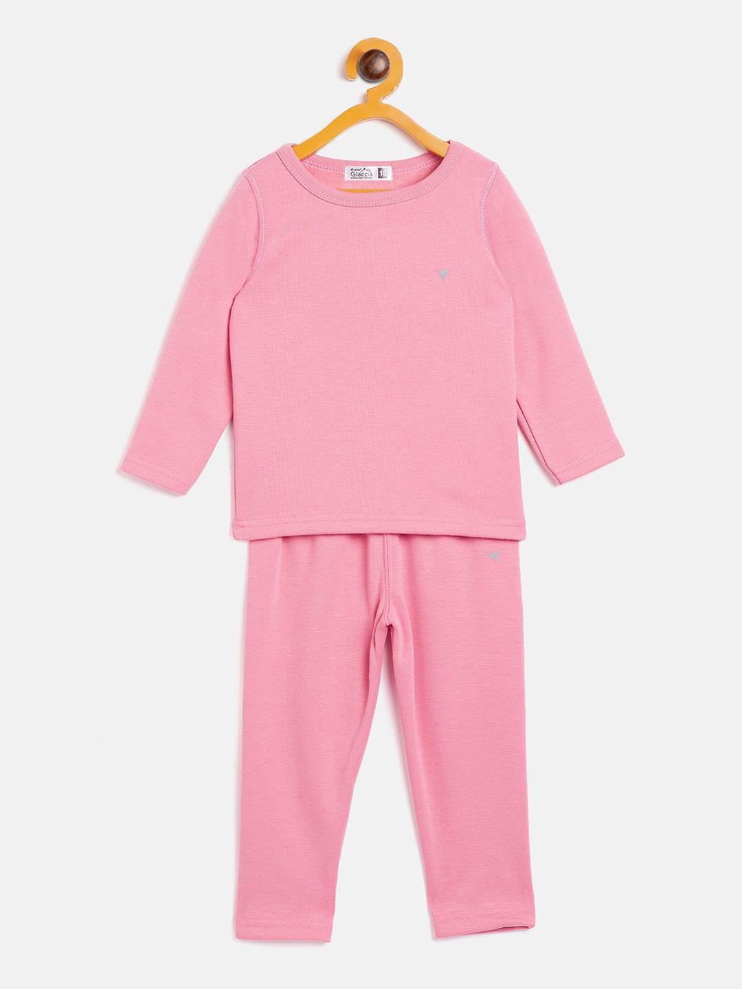 neva-infant-boys-pink-solid-skin-fit-thermal-set