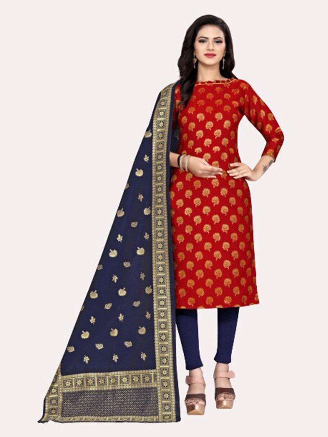 morly-red-&-blue-dupion-silk-unstitched-dress-material