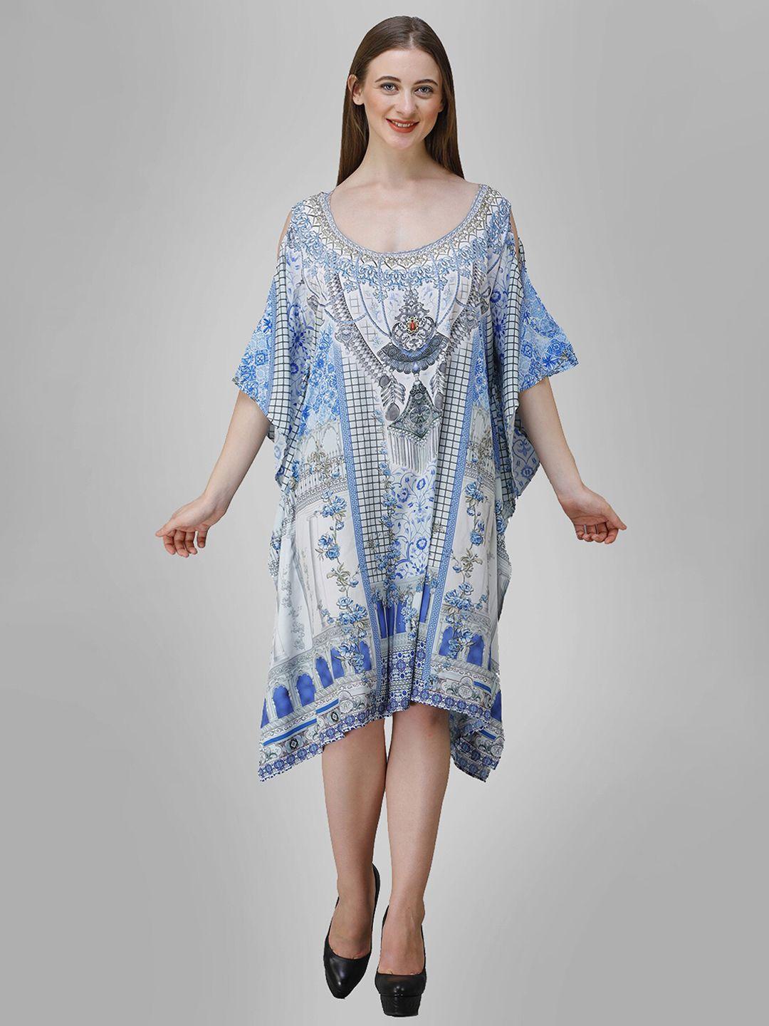 rajoria-instyle-cream-coloured-&-blue-ethnic-motifs-georgette-kaftan-dress