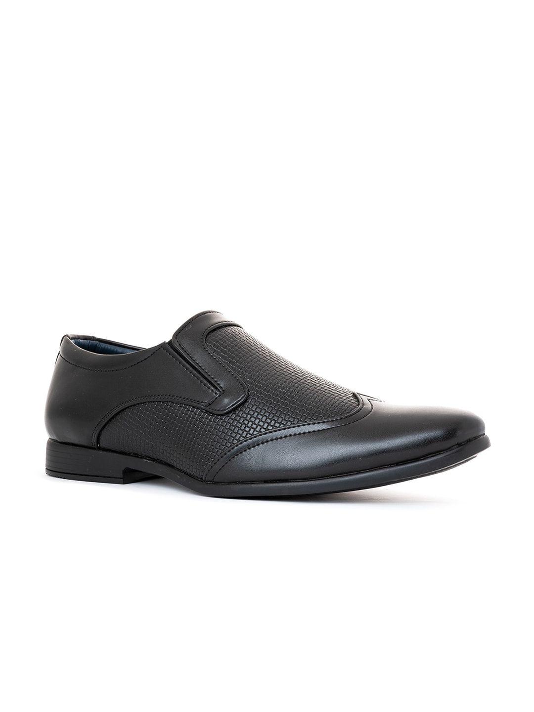khadims-men-black-perforations-woven-design-slip-on-sneakers