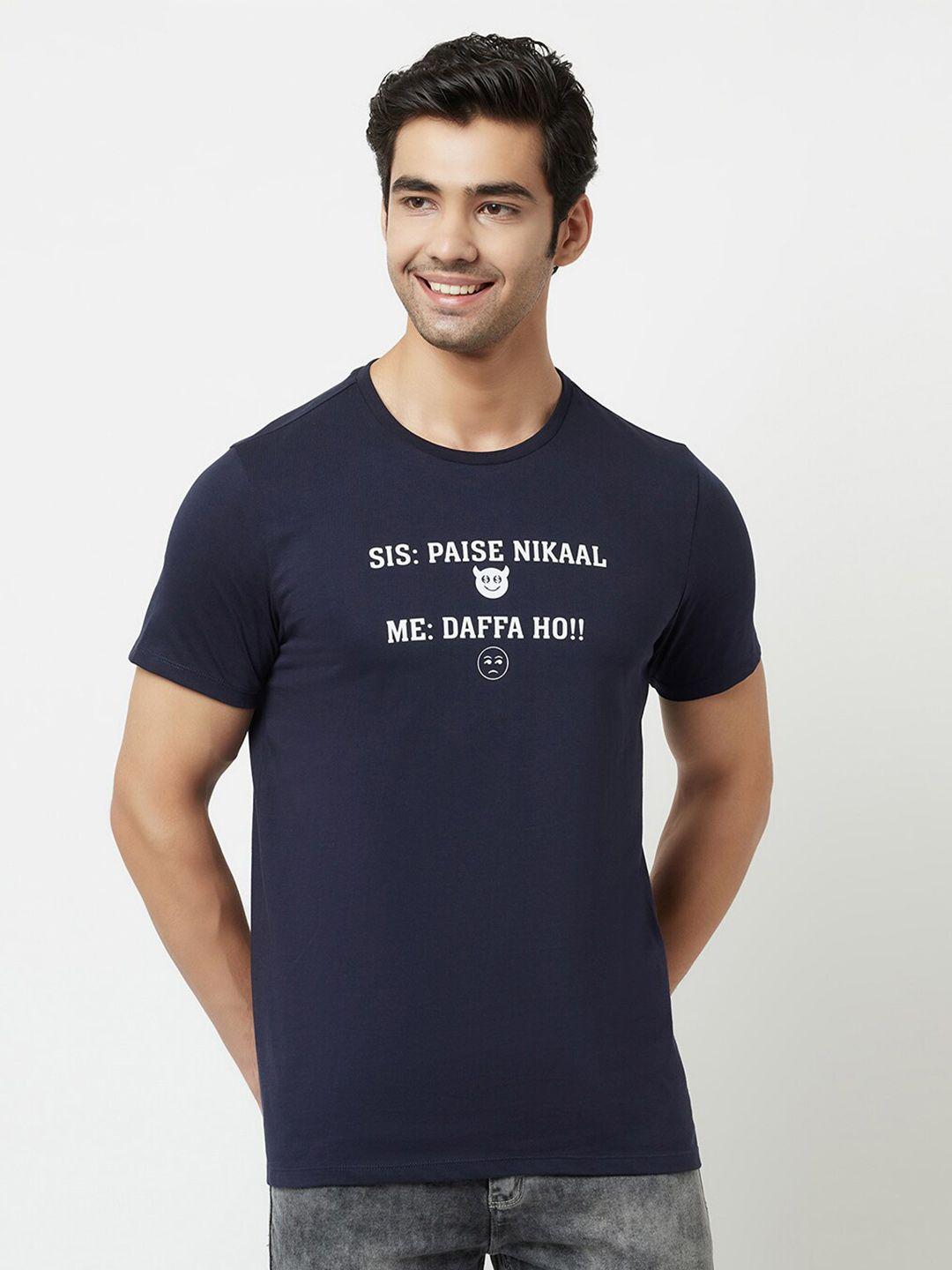 edrio-men-navy-blue-typography-printed-pure-cotton-t-shirt