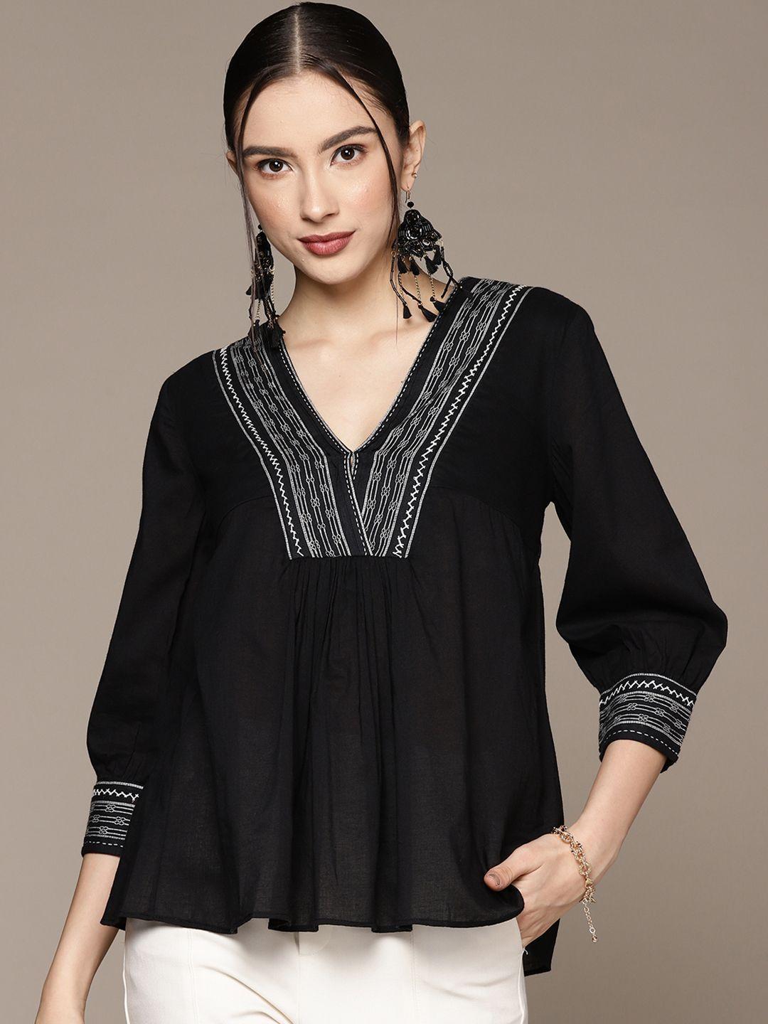 ritu-kumar-black-embroidered-detail-tunic