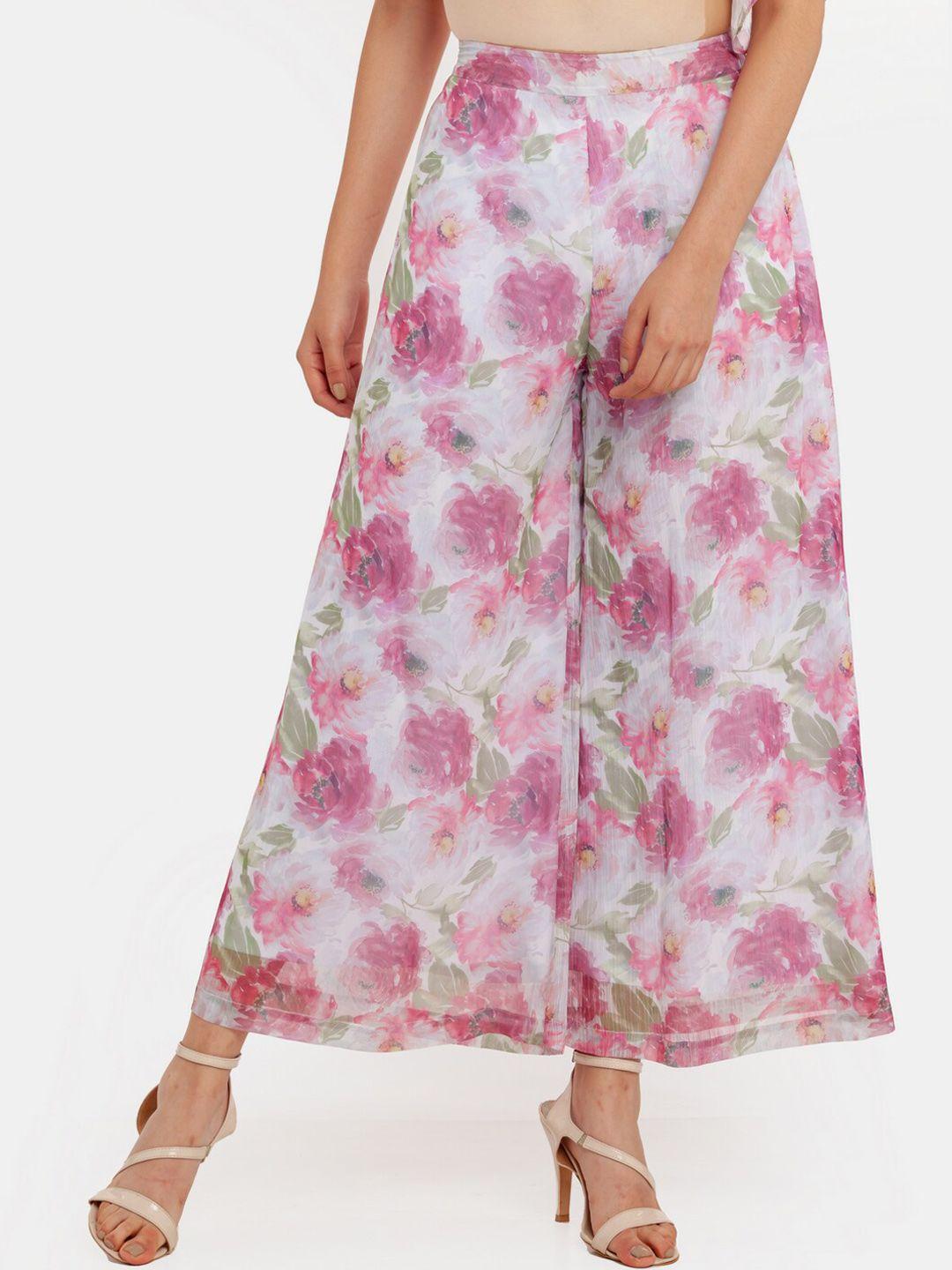 zink-london-women-off-white-floral-printed-high-rise-trousers