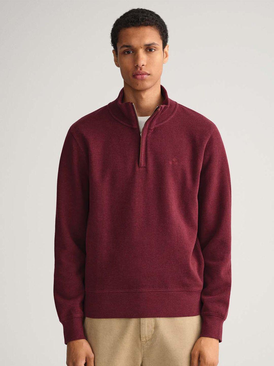gant-men-brown-solid-regular-fit--sweatshirt