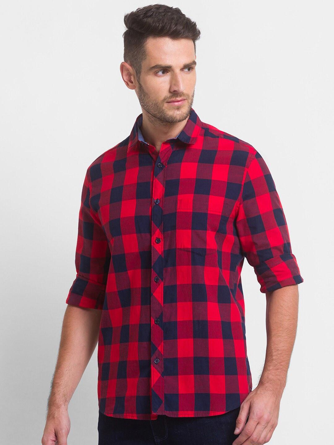 globus-men-red-regular-fit-buffalo-checked-casual-shirt