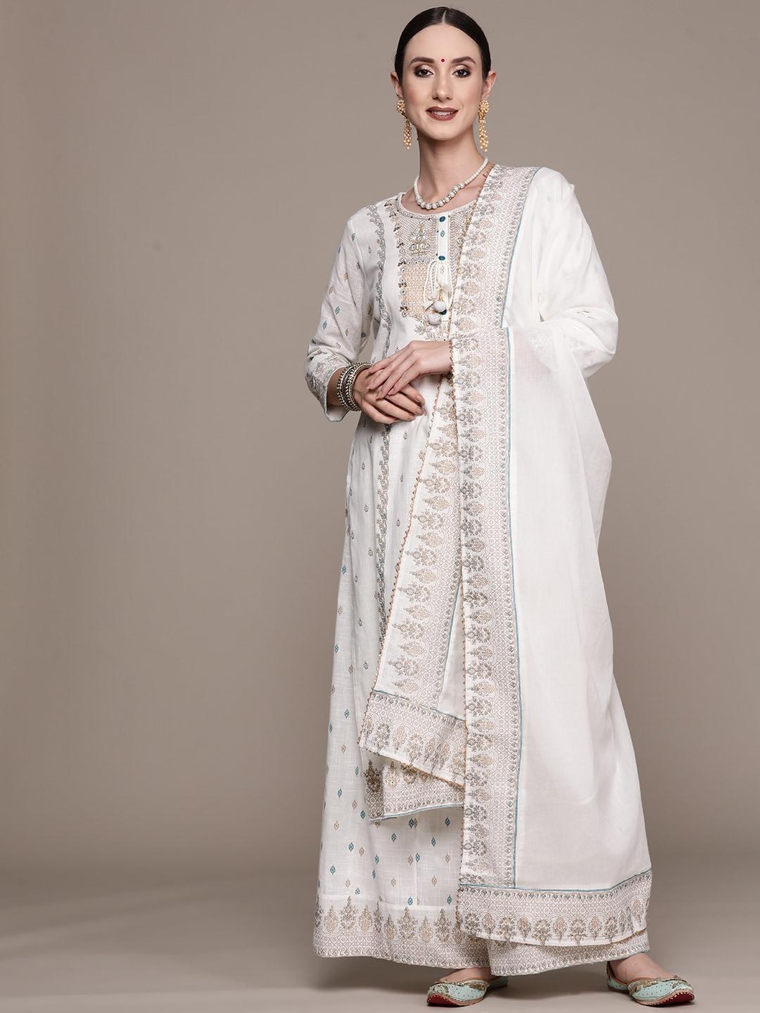 ishin-women-off-white-floral-embroidered-beads-and-stones-pure-cotton-kurta-with-sharara-&-with-dupatta