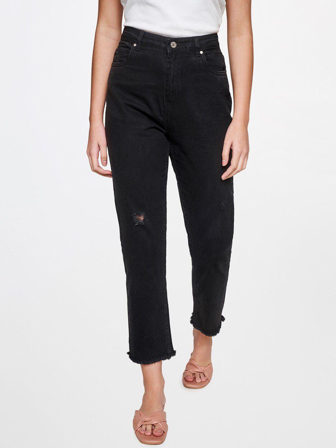 and-women-black-mom-fit-trousers