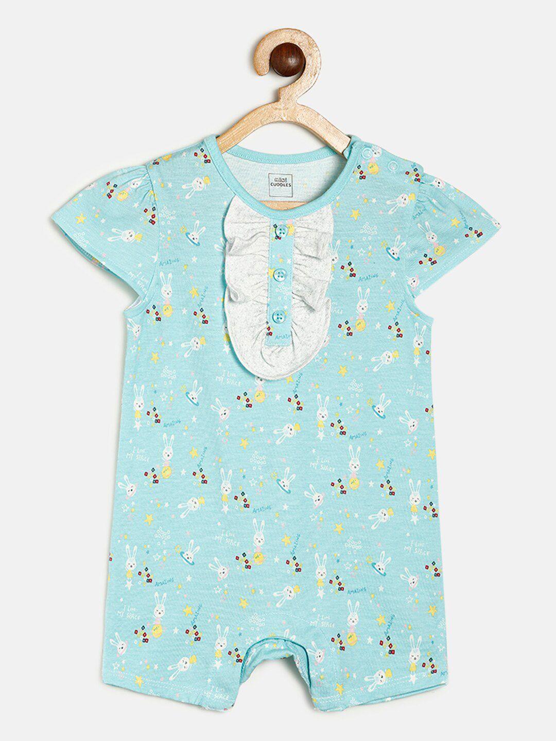 mini-klub-infant-girls-blue-printed-pure-cotton-rompers