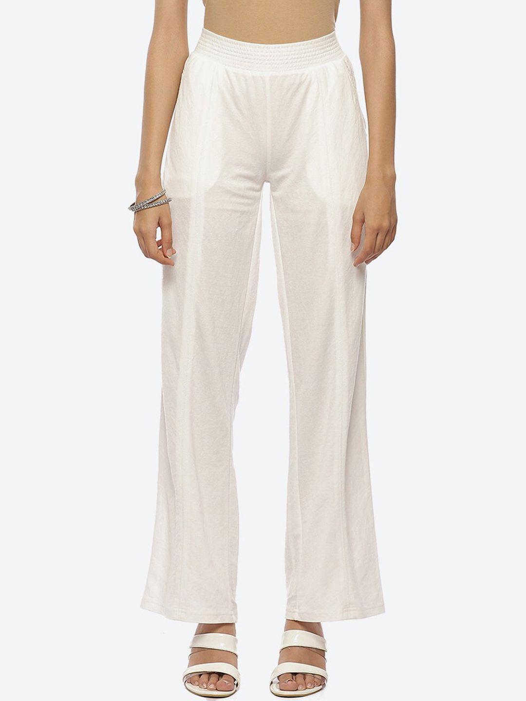 lakshita-women-off-white-relaxed-loose-fit-chambray-ethnic-trousers