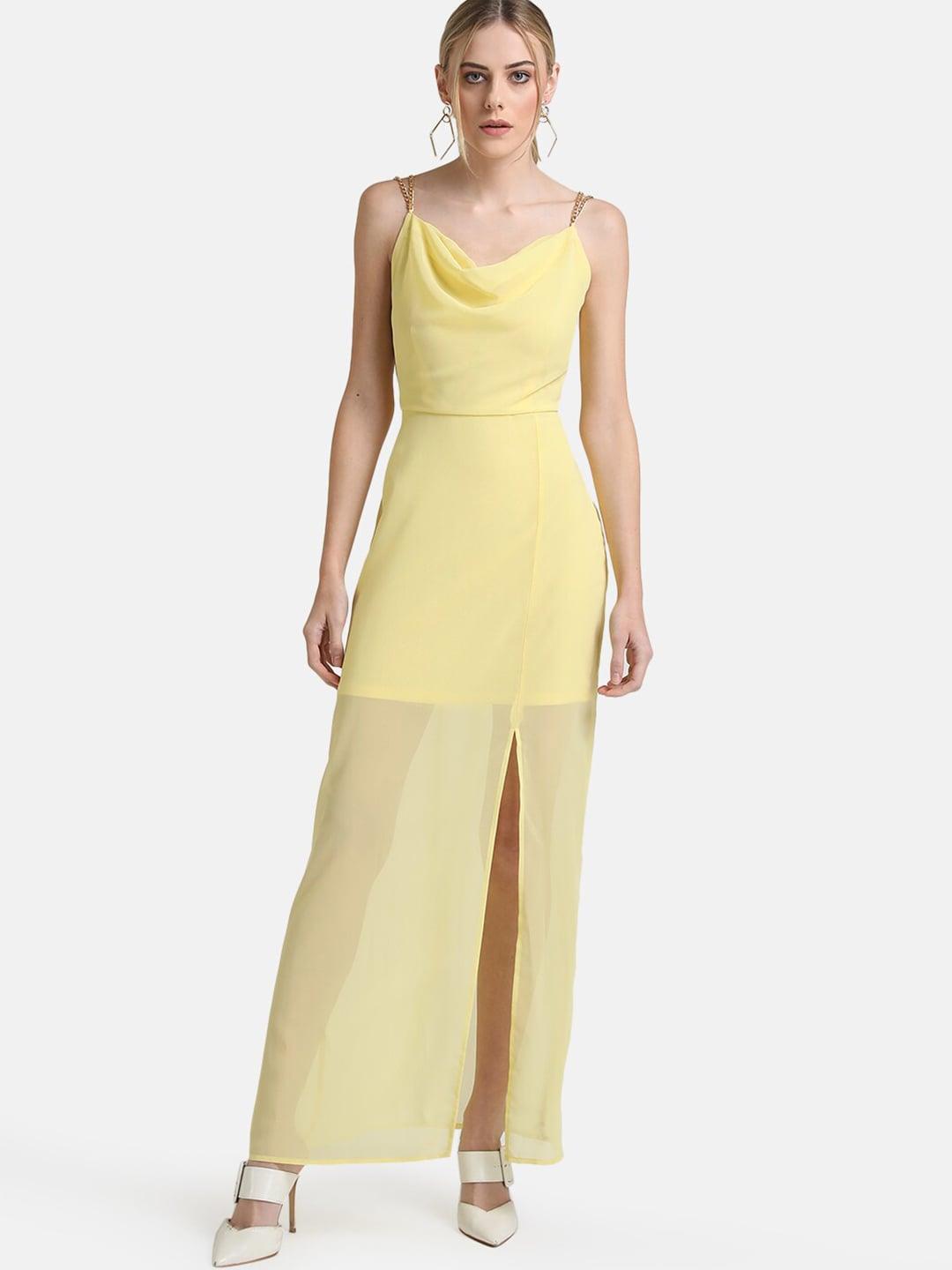 kazo-yellow-georgette-maxi-dress