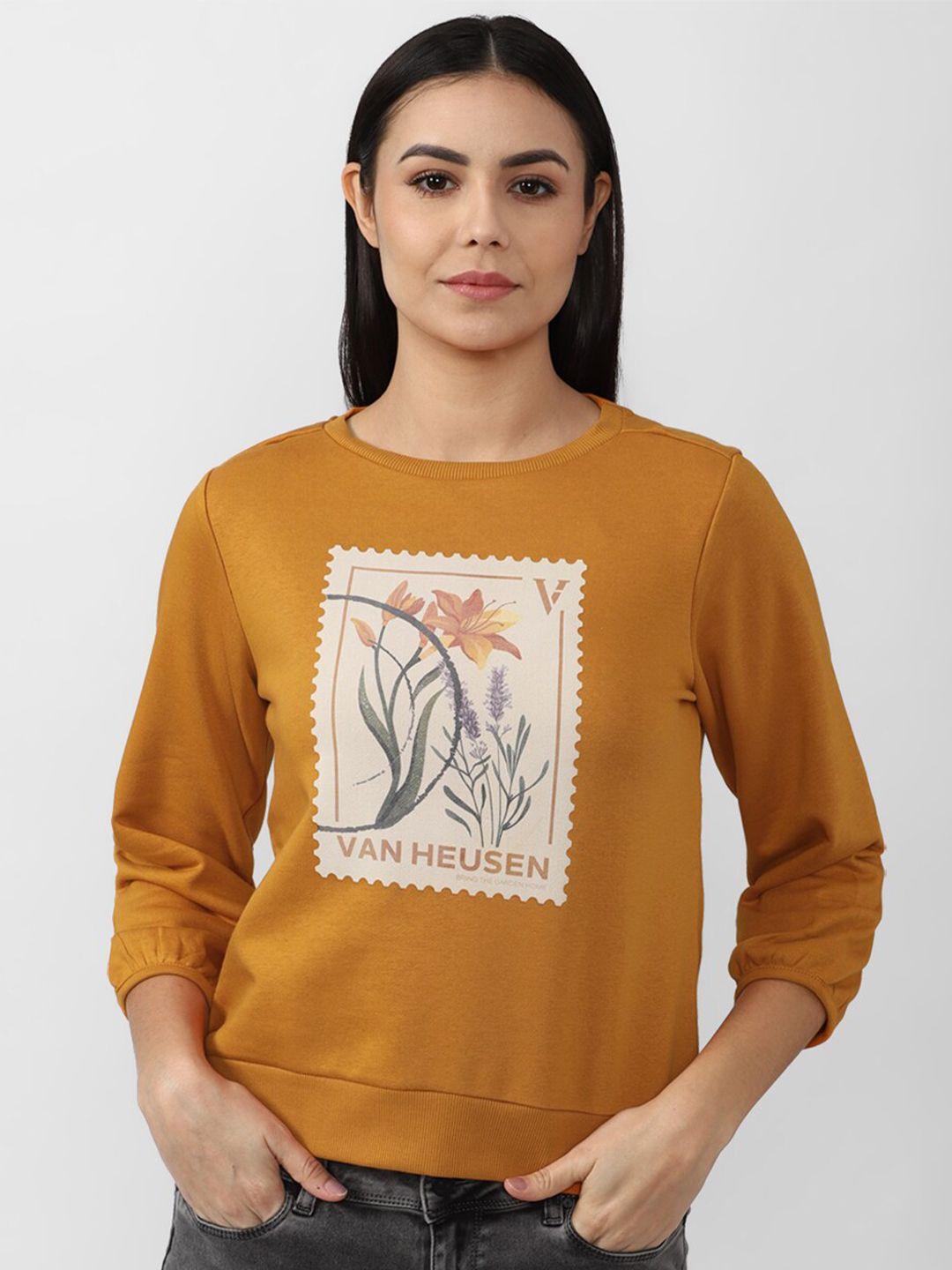 van-heusen-woman-women-orange-printed-sweatshirt