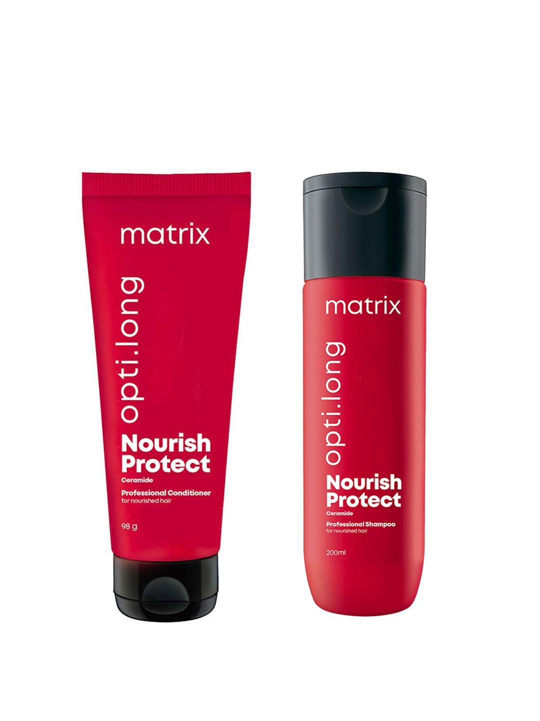 matrix-set-of-opti-long-shampoo-200-ml-+-conditioner-98-g-with-ceramides-for-dull-hair