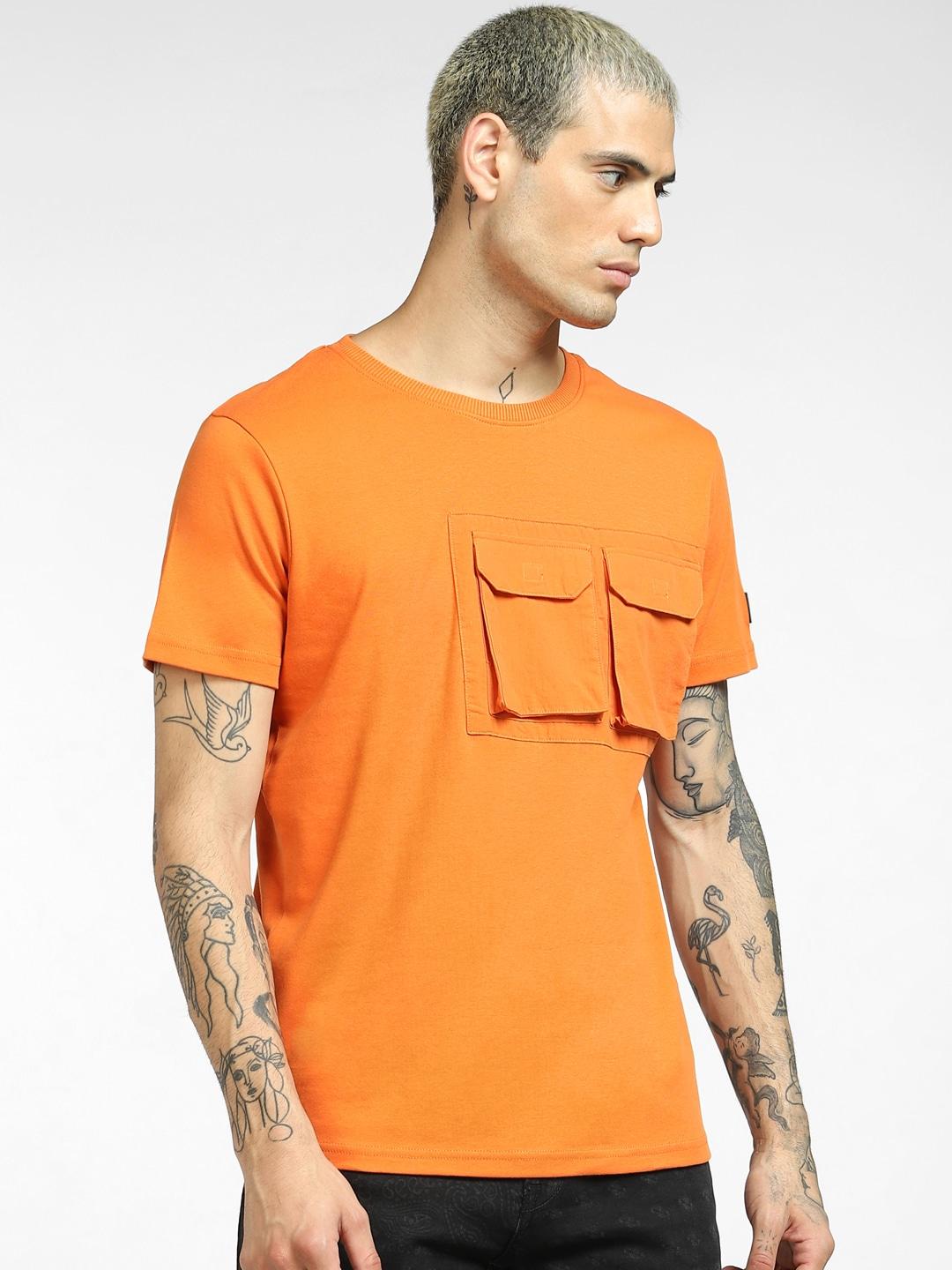 jack-&-jones-men-orange-t-shirt