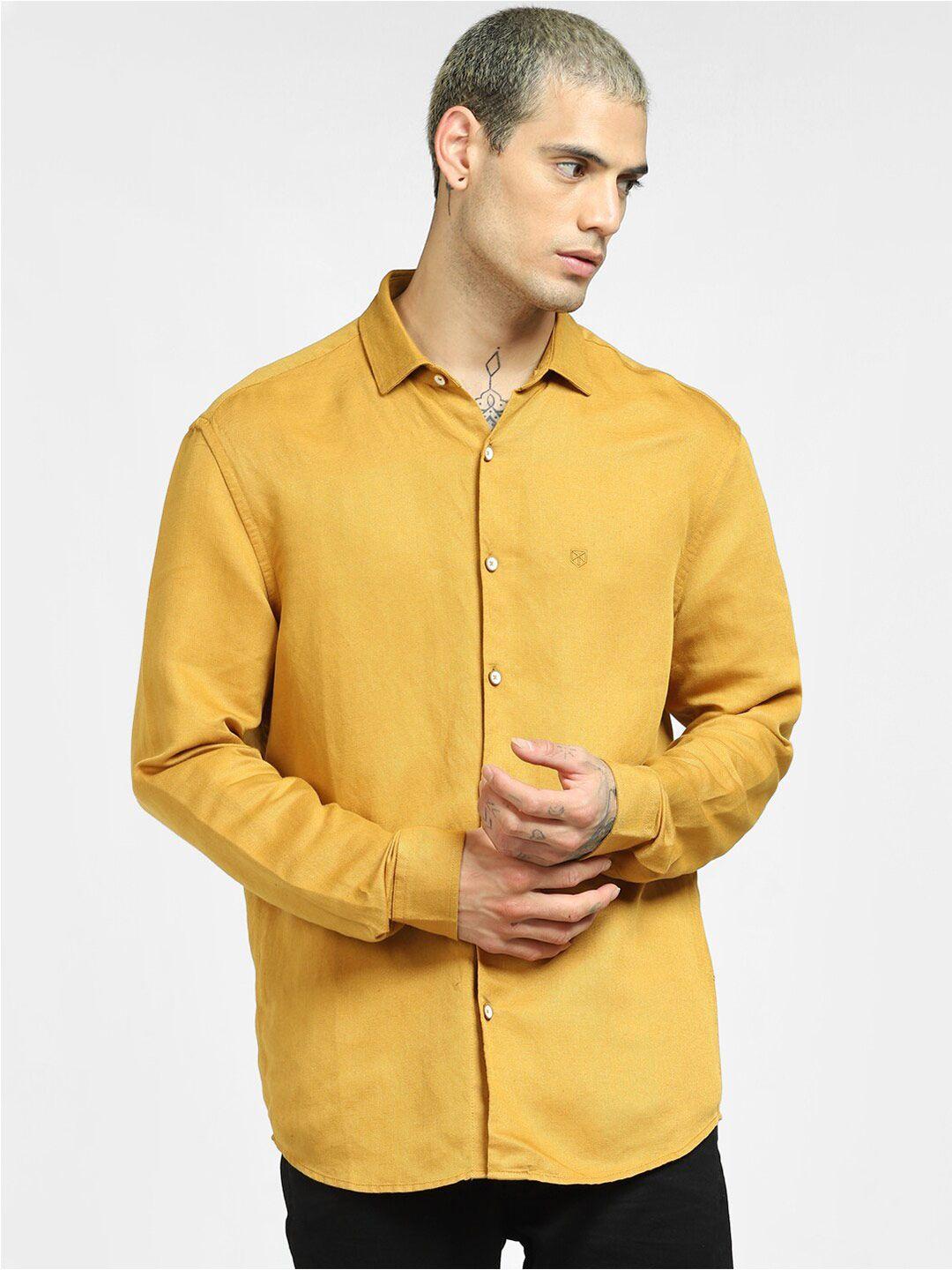 jack-&-jones-men-yellow-casual-shirt