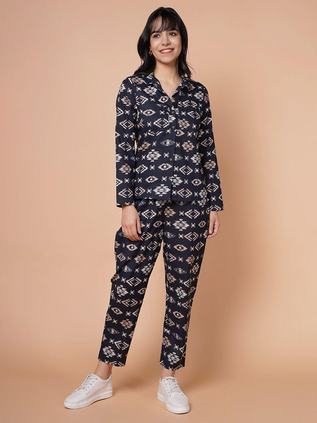 house-of-s-women-black-&-white-printed-night-suit