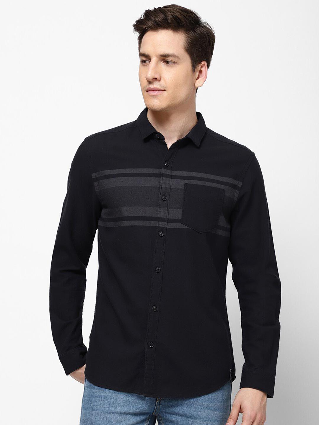 wrangler-men-black-horizontal-stripes-casual-shirt