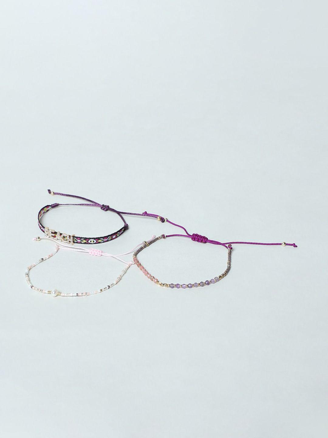 only-women-set-of-3-purple-&-black-link-bracelets