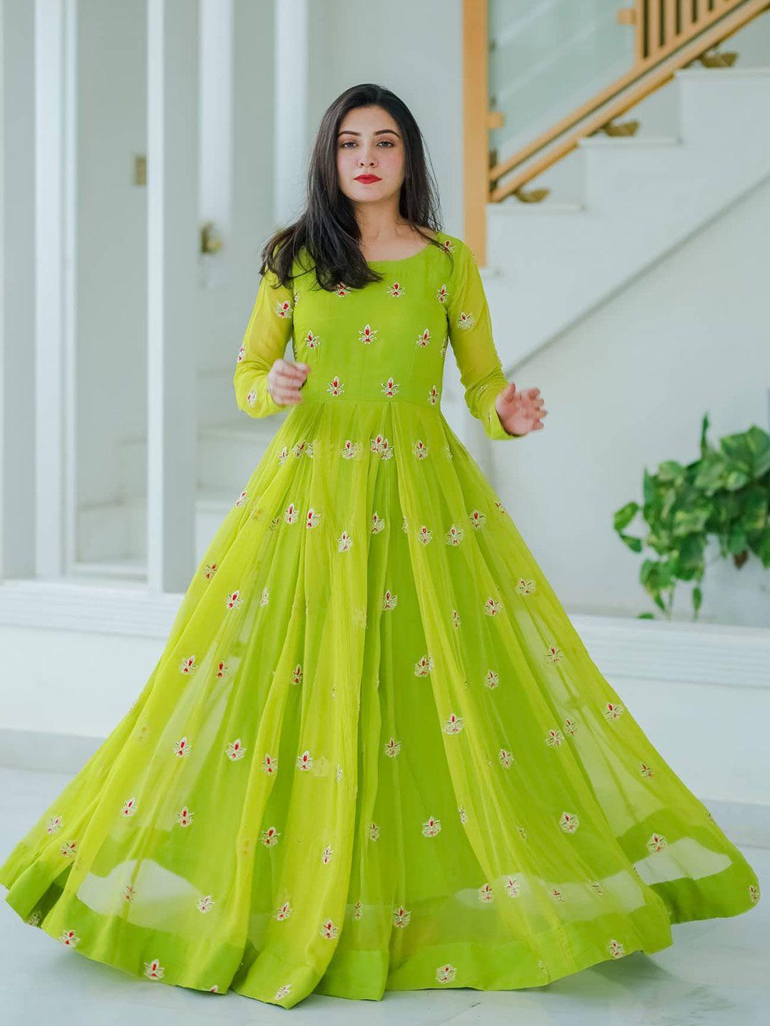 fashion-basket-green-&-red-embroidered-semi-stitched-dress-material