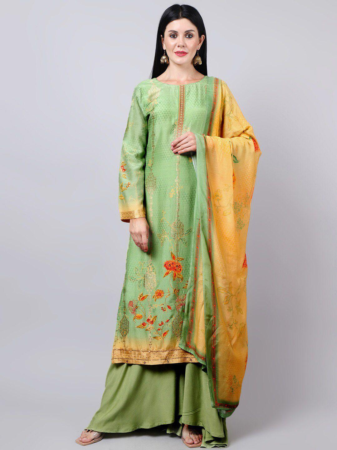 stylee-lifestyle-women-green-&-orange-embroidered-pure-silk-unstitched-dress-material
