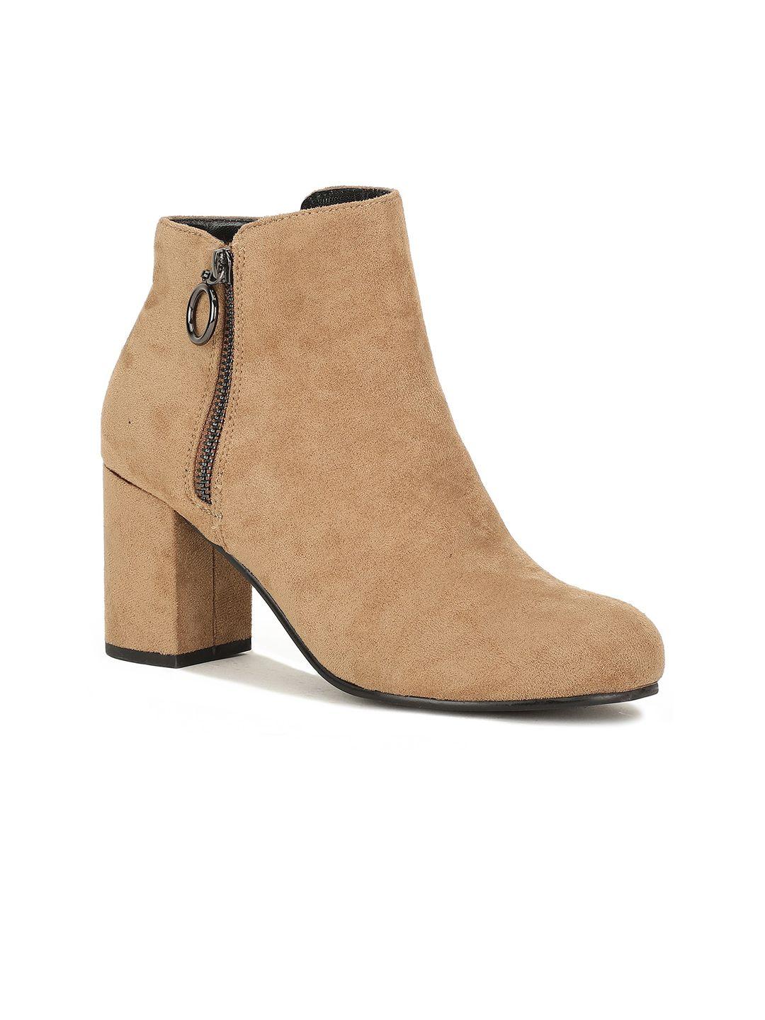 bata-women-tan-solid-mid-top-zipper-block--boots
