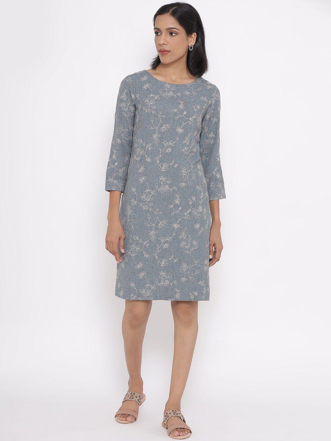 w-women-grey-floral-organic-cotton-floral-a-line-dress