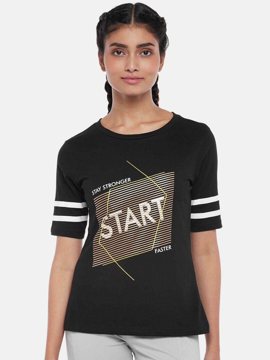 ajile-by-pantaloons-women-black-typography-printed-t-shirt