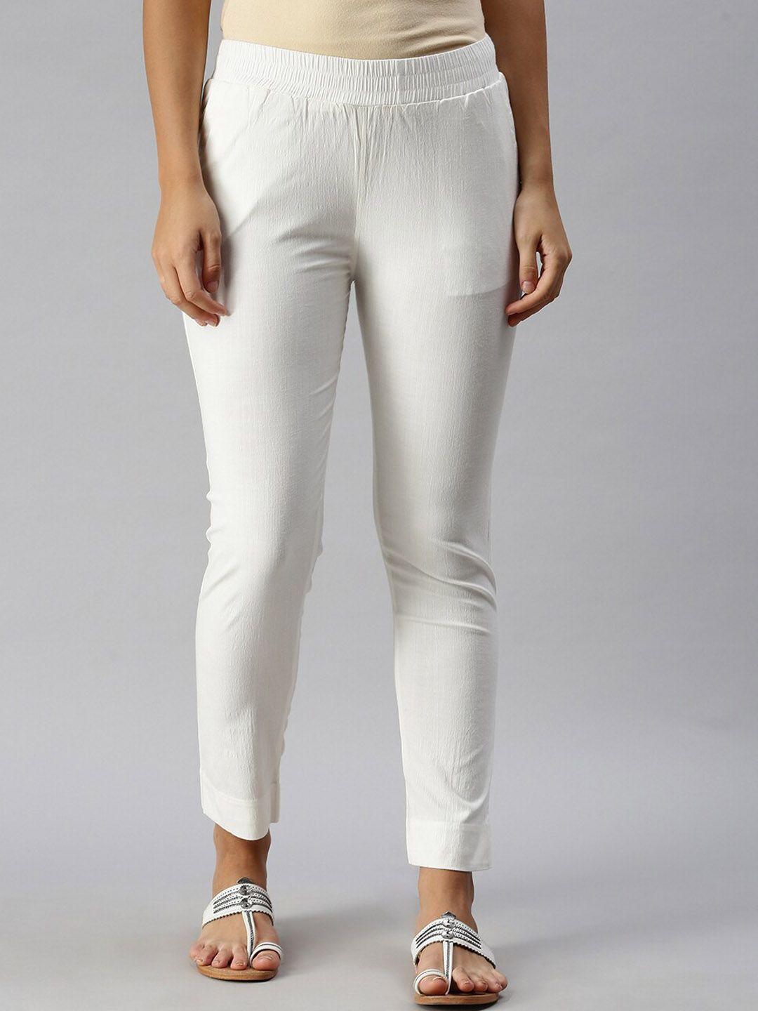 soch-women-off-white-slim-fit-trousers