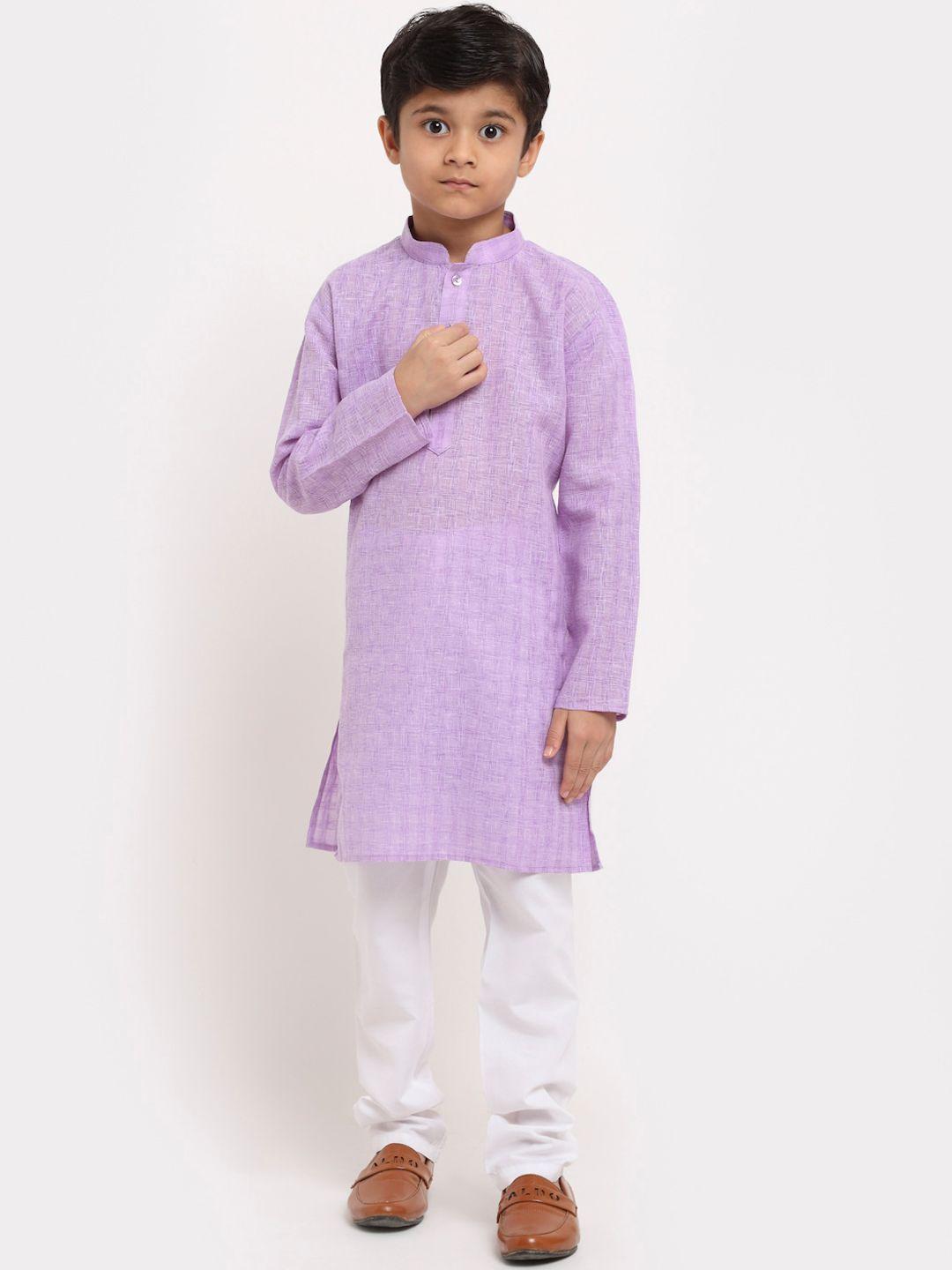 kraft-india-boys-mauve-pure-cotton-kurta-with-pyjama